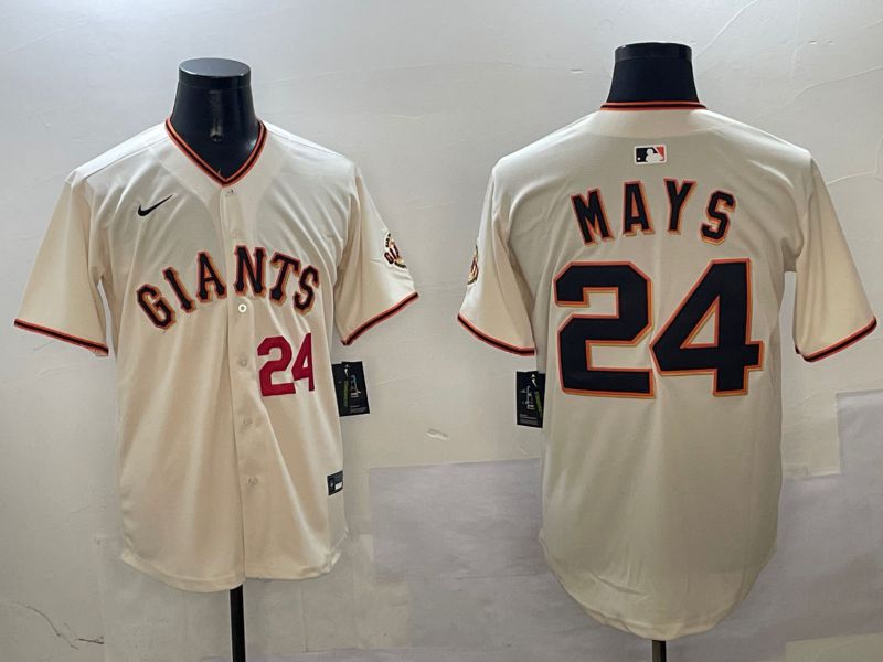 Men San Francisco Giants #24 Mays Cream Game 2025 Nike MLB Jersey style 3->san francisco giants->MLB Jersey
